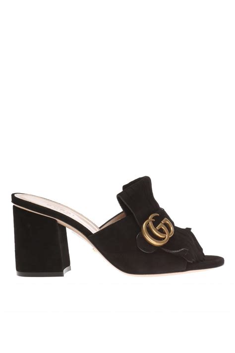 gg marmont slide heeled sandals.